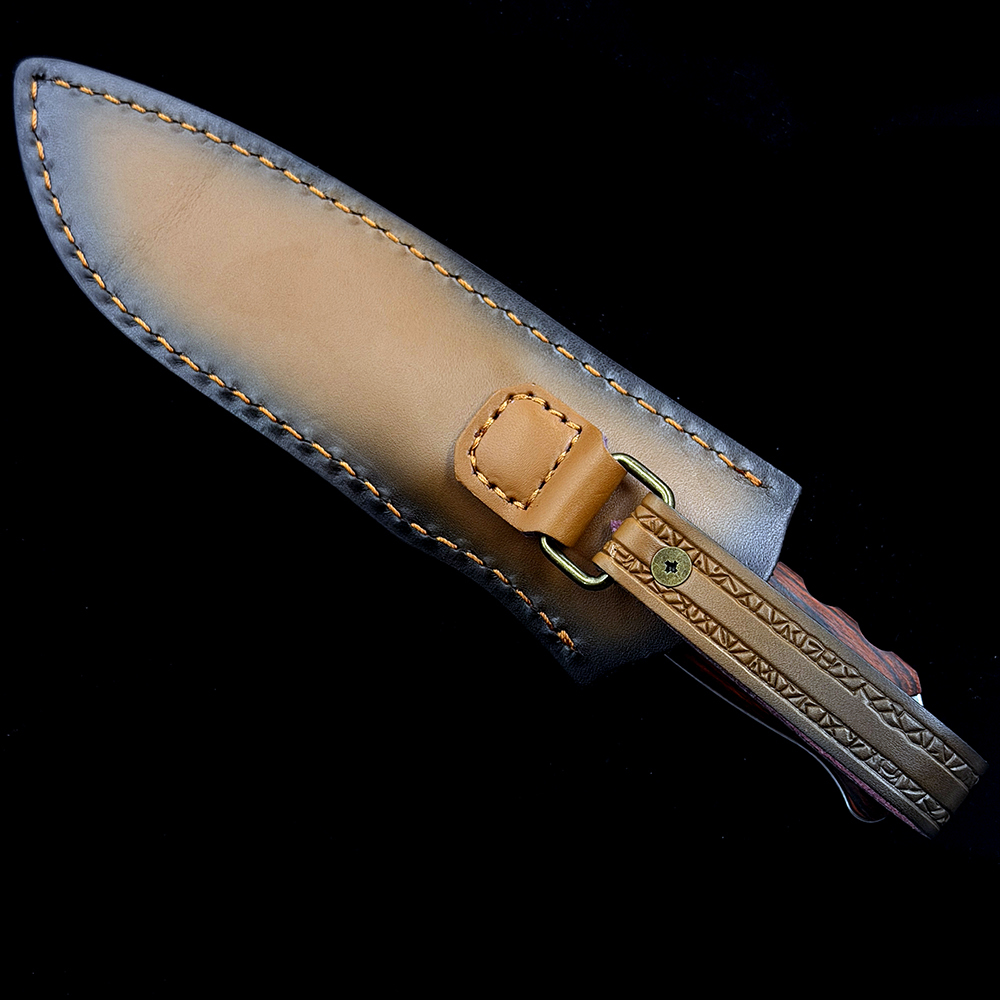 BM 15002 Hunt Hidden Canyon Hunter Wooden handle+leather cover Knife