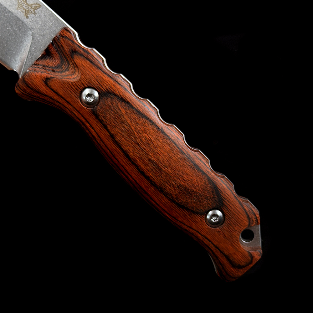 BM 15002 Hunt Hidden Canyon Hunter Wooden handle+leather cover Knife