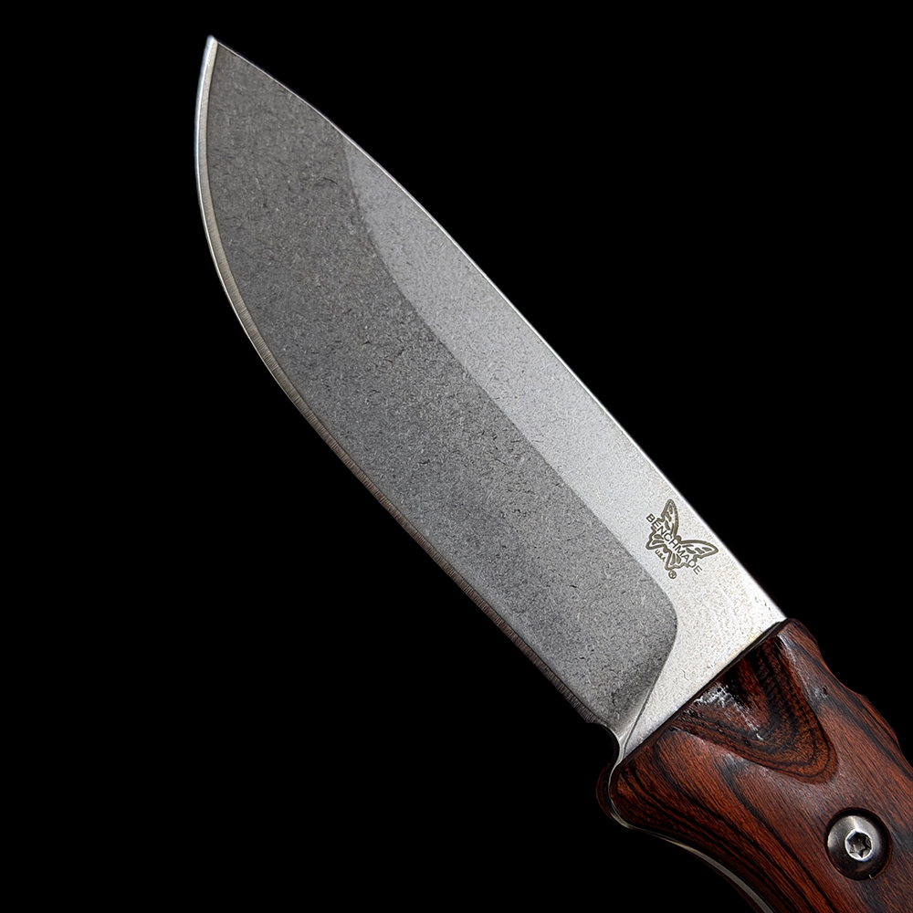 BM 15002 Hunt Hidden Canyon Hunter Wooden handle+leather cover Knife
