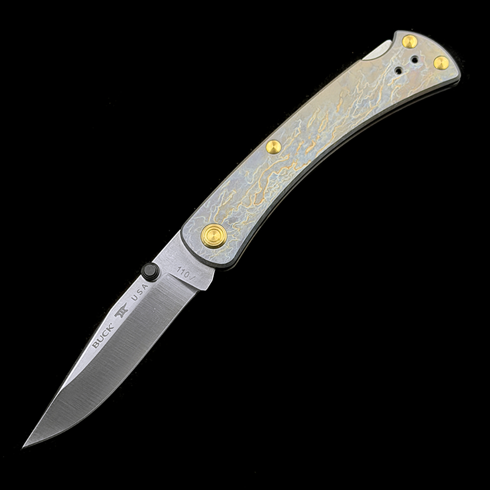 BK 110 Lockback Folding Knife 3.62" VG -10 Blade, TC4 Handles