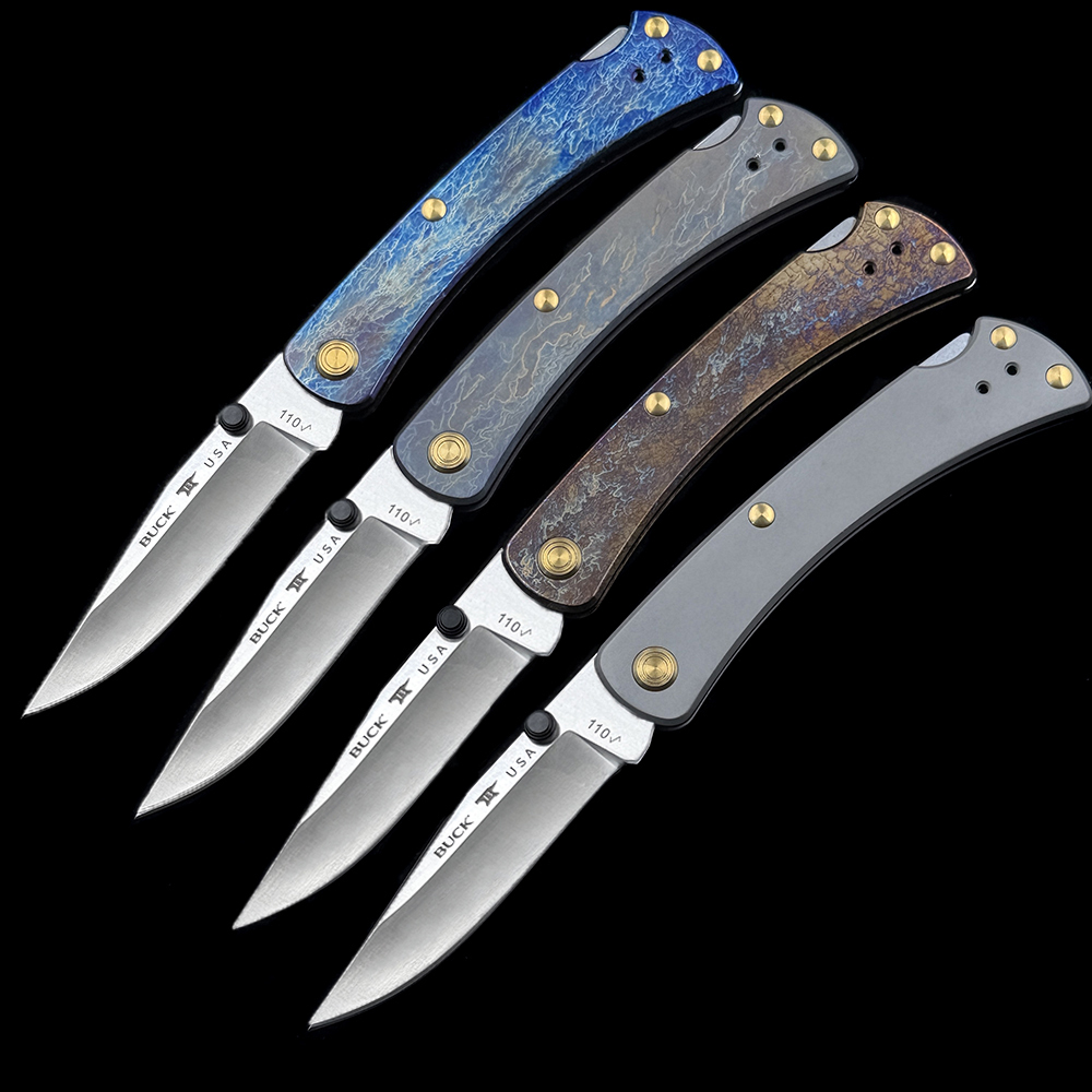 BK 110 Lockback Folding Knife 3.62" VG -10 Blade, TC4 Handles