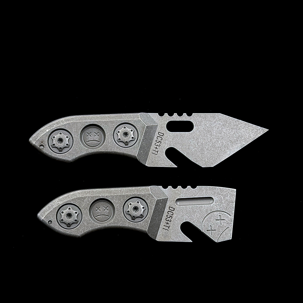 Mechforce Jensen Bergman Collab Brew Tool Fixed Blade Knife 1.93 "DC53 Blade, Titanium Alloy Handles, Kydex