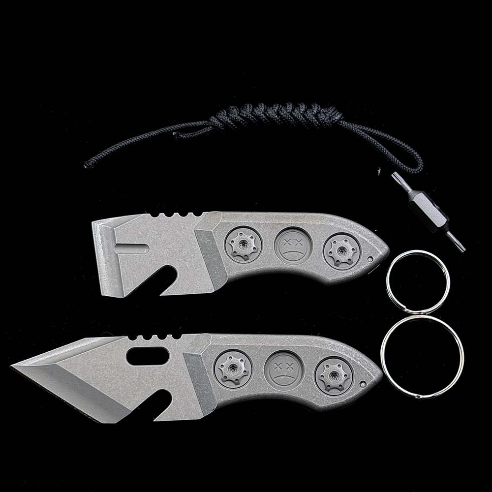 Mechforce Jensen Bergman Collab Brew Tool Fixed Blade Knife 1.93 "DC53 Blade, Titanium Alloy Handles, Kydex