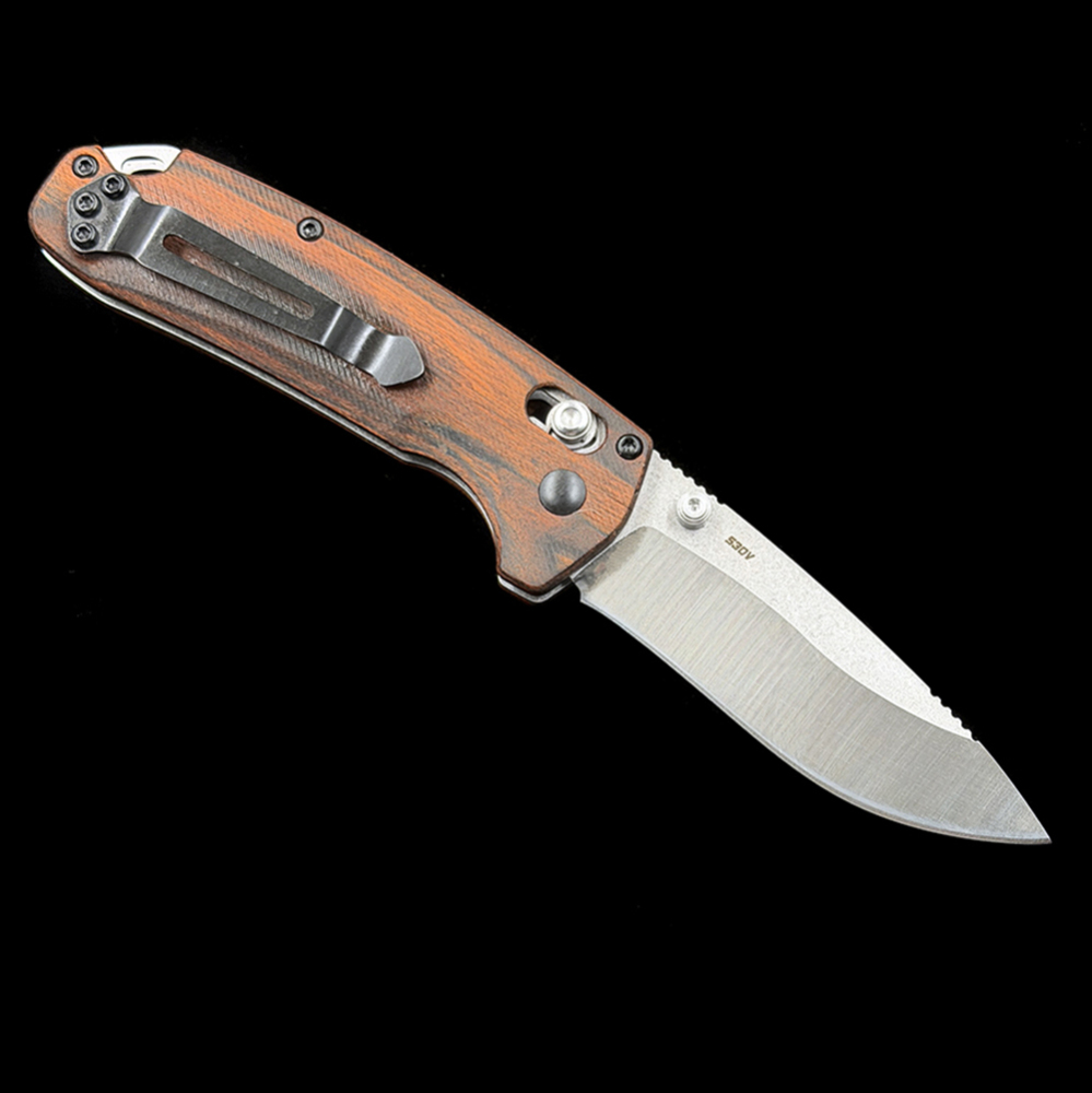 BM15031-2 Hunt North Fork CPM-S30V Stainless & Stabilized Wood Folding Knife