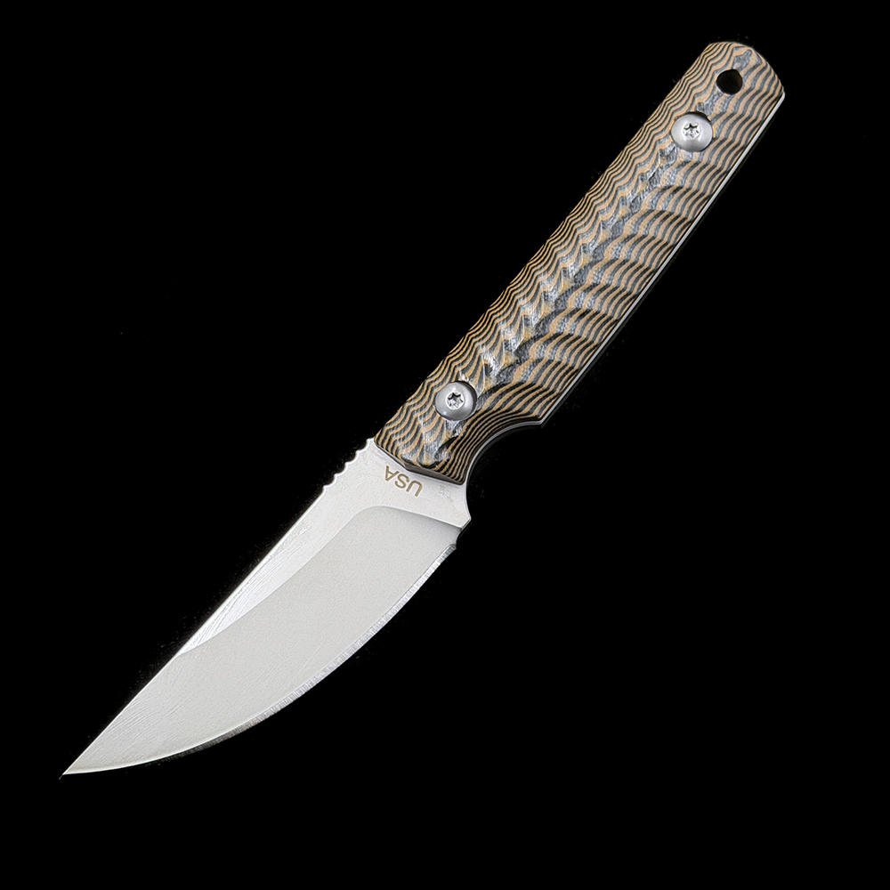 RMJ Tactical Fixed Blade Knife Red brown pointed tip G-10