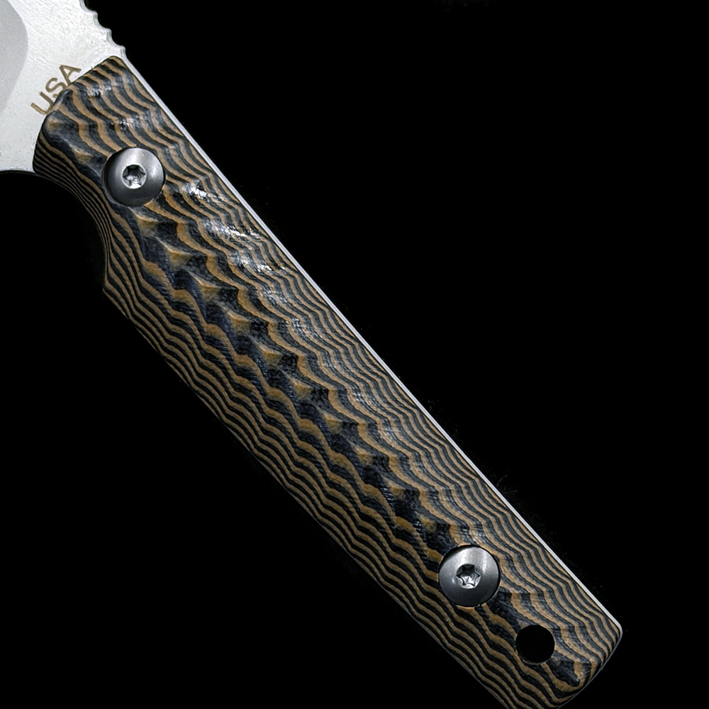 RMJ Tactical Fixed Blade Knife Red brown pointed tip G-10