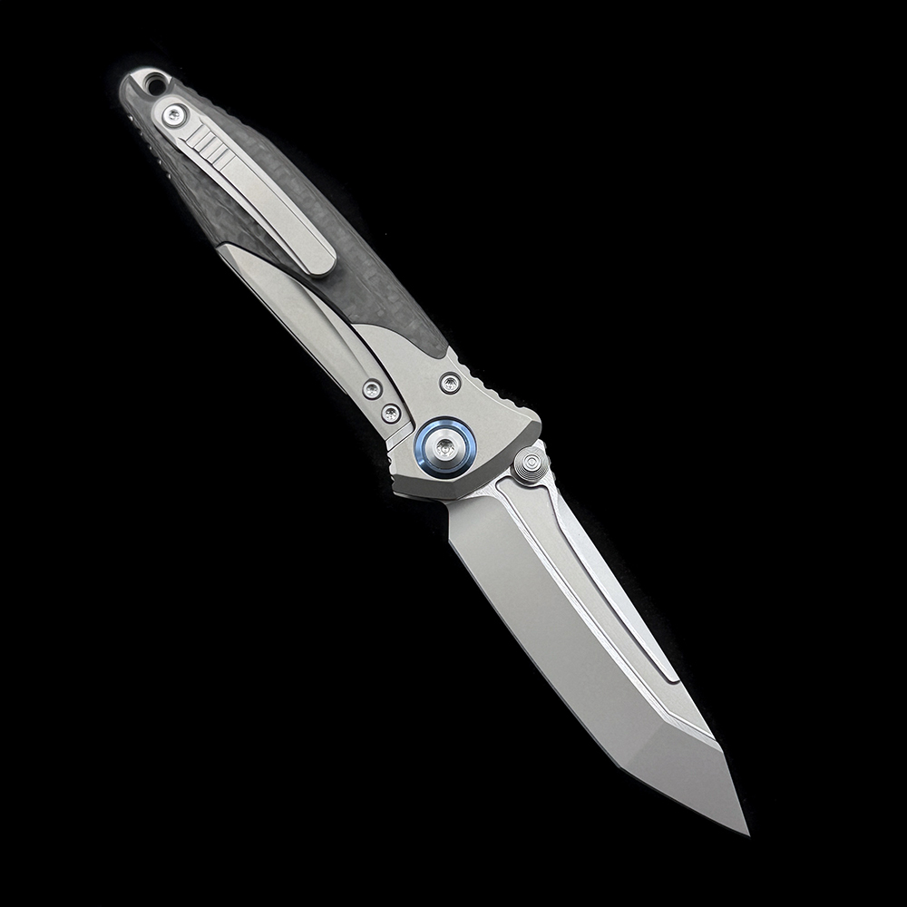 MT Socom Bravo Manual Folding Knife 4" M390 Blade, Bolstered Titanium Handles with Carbon Fiber Scales, Frame Lock - 260-7CFTI