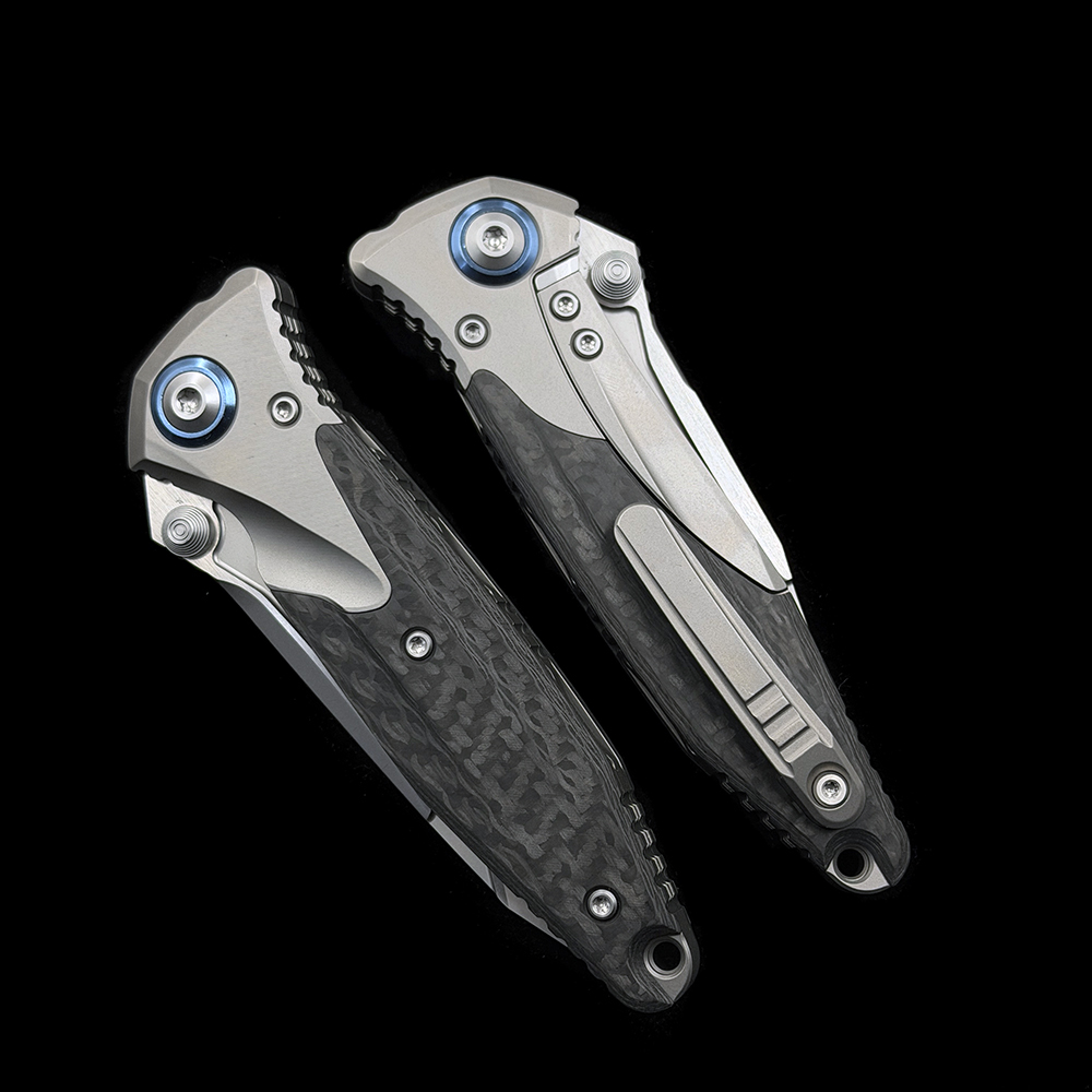 MT Socom Bravo Manual Folding Knife 4" M390 Blade, Bolstered Titanium Handles with Carbon Fiber Scales, Frame Lock - 260-7CFTI