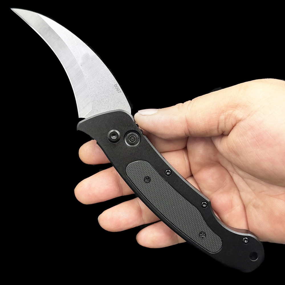 EMR Auto Karambit Knife Black Aluminum/G-10