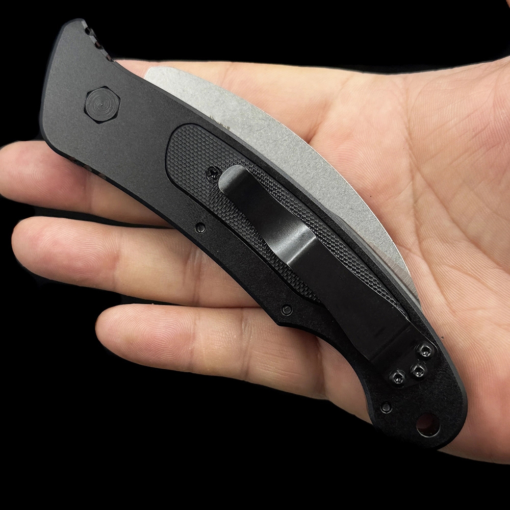 EMR Auto Karambit Knife Black Aluminum/G-10