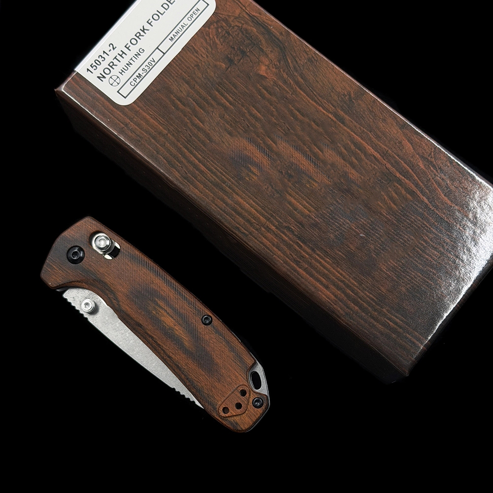 BM 15031-2 Hunt North Fork CPM-S30V Wood Handle Folding Knife