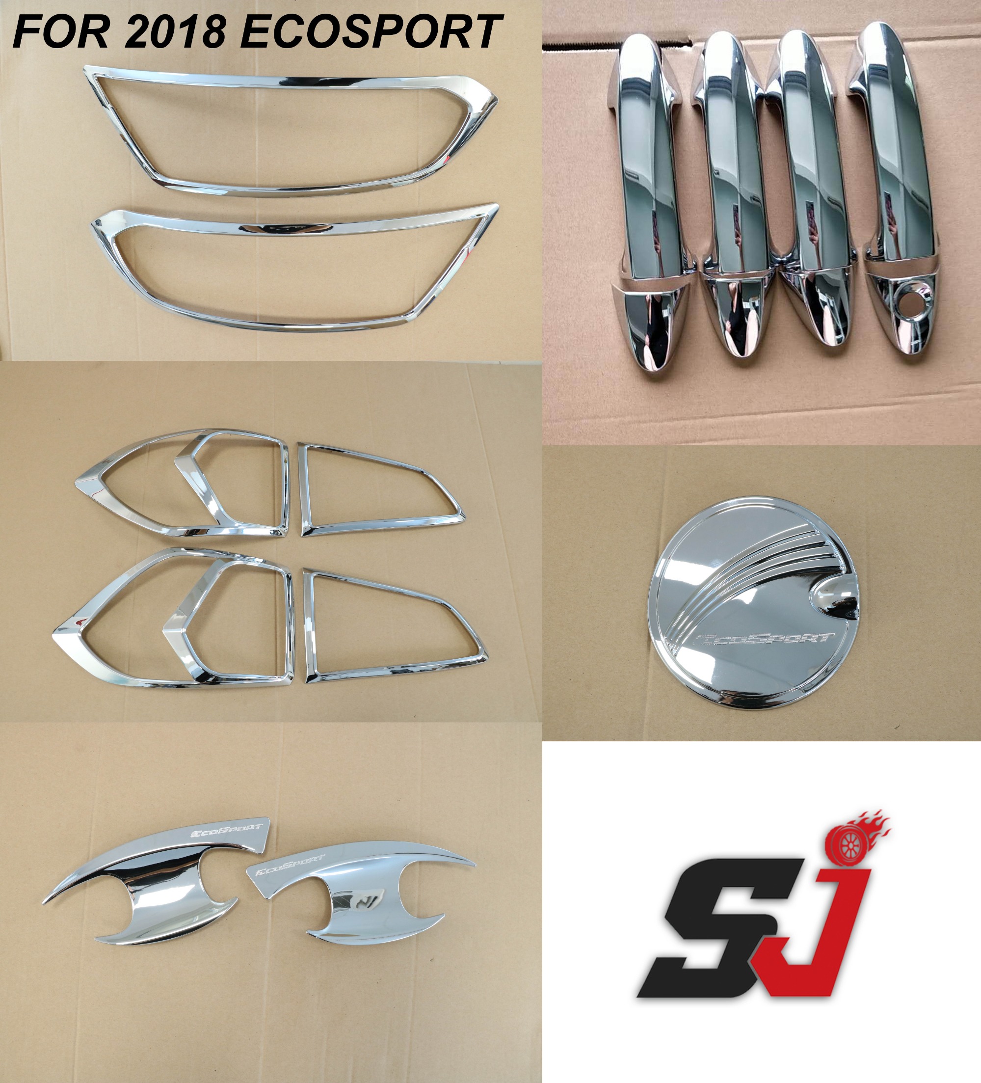 Ford Ecosport Car Chrome Accessories Combo Kit