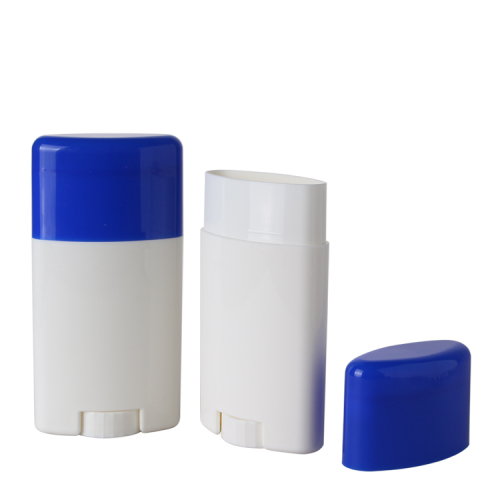 50g oval plastic twist up deodorant stick plastic deodorant container with colorful cap