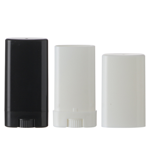 Refillable deodorant bottle containers flat shaped stick 15g top filling twist up deodorant container with full cover cap