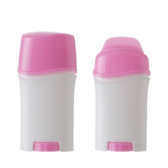 Fancy design portable deodorant gel container 50g oval shaped plastic PP PCR deodorant gel container with mesh plug
