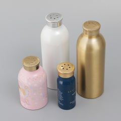 Customized talcum powder aluminum bottle 30g/50g/80g/120g/160g/200g Aluminum Talc/ loose powder/ baby powder Bottle with aluminum mesh cap