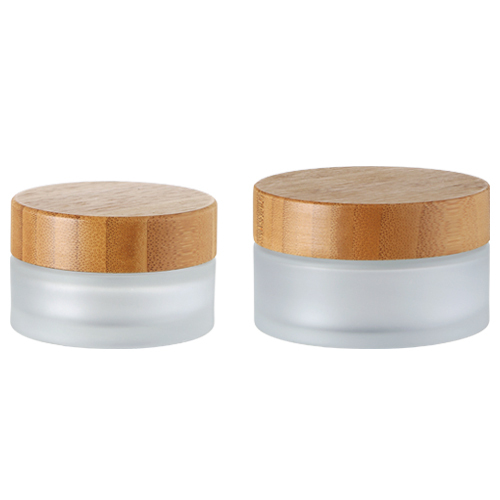 3ml/5ml/10ml frosted clear glass jar with bamboo wood lid