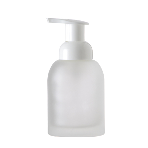 Big volume 250ml capacity empty unique frosted glass bottle home decoration lotion bottle package