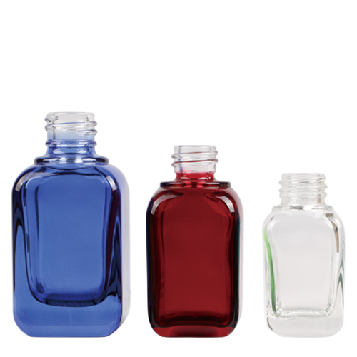 15ml 30ml square glass bottle clear blue red essential oil and serum glass thicken bottle