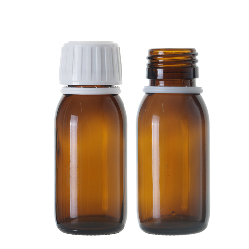 Amber Brown Glass Bottles With Tamper Evident Lid For Coffee Beverage Packaging