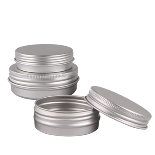 8g-400g empty cosmetic packaging silver metal aluminum cans aluminum screw top round candle lip balm container aluminum jar