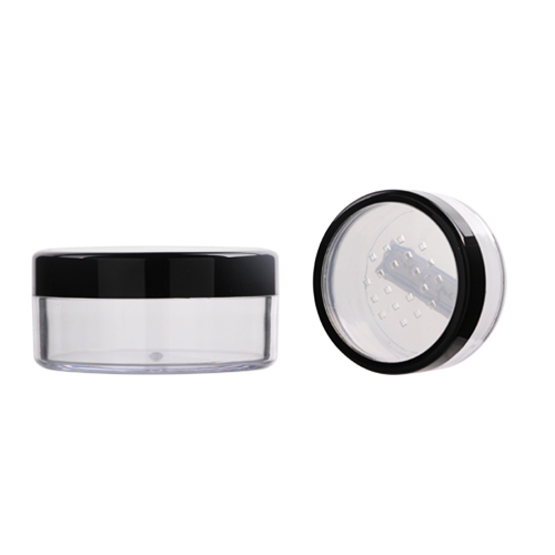Nail Powder Plastic Jar With Window Black Rim Cover 3ml 5ml 10ml 20ml 30ml Travel Sample Size Case Round Plastic Cosmetic Powder Jar