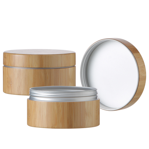 150g/200ml full bamboo cover cream jar container for cosmetic with bamboo lid with aluminum inner