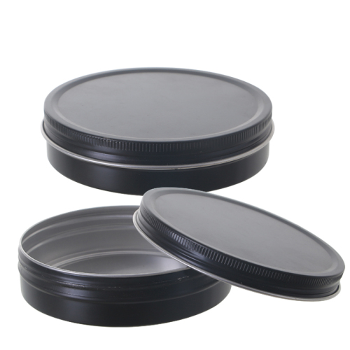 200ml matte black aluminum storage can metal aluminum jar with screw lid