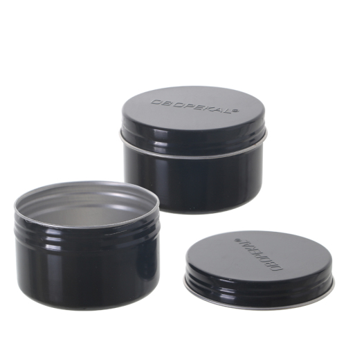 120ml Custom packaging empty metal cosmetic aluminum jars with free sample black cream jar