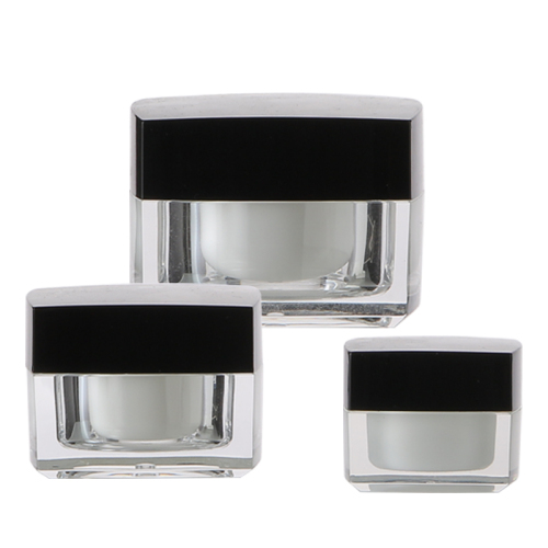 5/15/30/50g Cosmetic Container Transparent Square Acrylic Jar for Facial Cream Nail Gel Jar