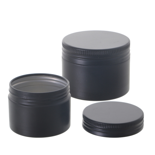 round cosmetic aluminum jar for candle 80ml matte black aluminum jar