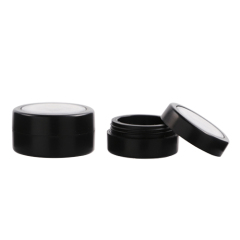2ml PS Single Layer Plastic Cream Jar With Window Black Rim Cover