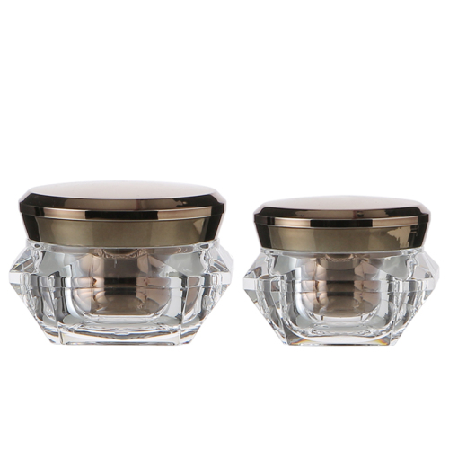 Fancy design cosmetic cream jar 15g 30g 50g clear diamond shape plastic eye cream acrylic jar