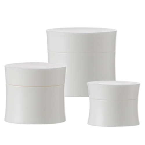Cosmetic fancy single layer 5ml 30ml 50ml full white color PP empty plastic cream jar