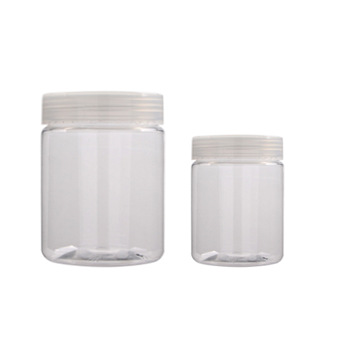 transparent jar 68 teeth PET Cream lotion Plastic jar mask box with PP screw cap