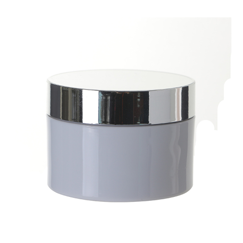 50ml white PET cream jar with silver plastic screw lid manufacturer/wholesale