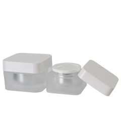 5g 15g 30g 50g square plastic acrylic white cream jar cosmetic jar matte square in stock