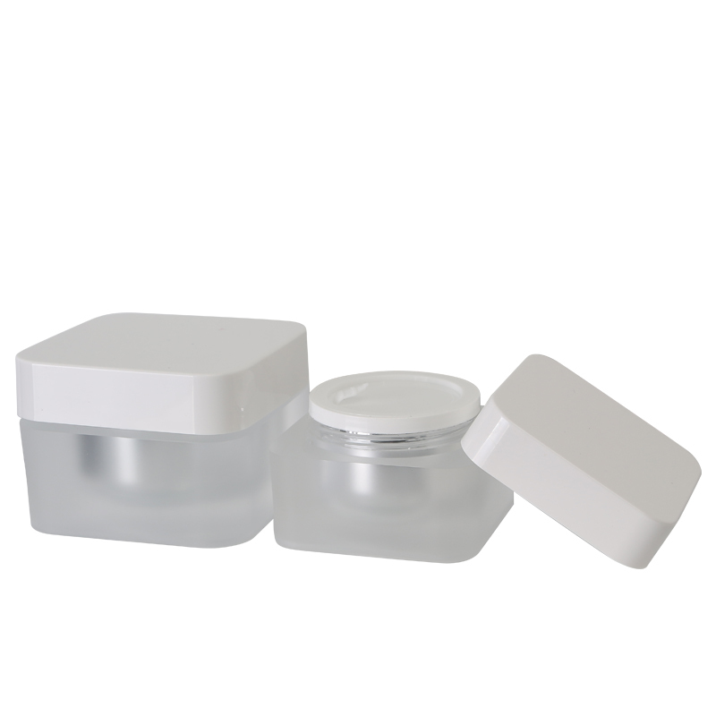 5g 15g 30g 50g square plastic acrylic white cream jar cosmetic jar matte square in stock