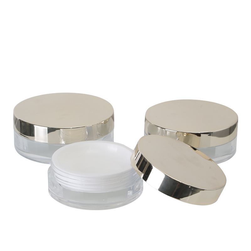 4.5g 5g 6.5g 8.5g Round acrylic Cream Jar Cosmetics Packaging Containers with UV Silver Cap