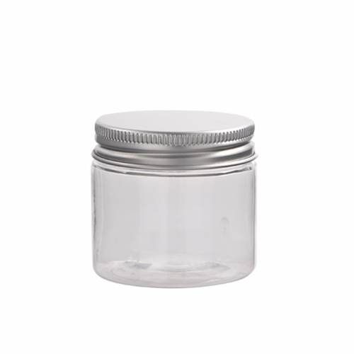 60ml transparent PET jar food grade wide mouth plastic jar with aluminum cap empty container