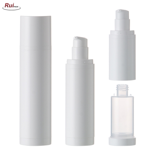 30g 50g 100g empty and refillable PP airless pump cream bottle with big over cap