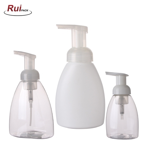 100/250/300/500ml triangle shape PET foaming bottle 30mm 40mm