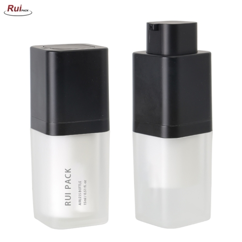 15ml 30ml 50ml square shape acrylic lotion bottle twist open airless bottle