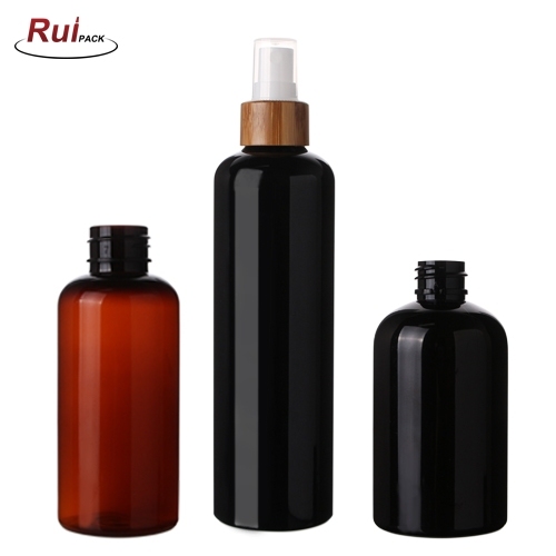 In Stock Wholesale Cylinder Boston Round PET Bottles Amber Plastic Spray Bottle 50ml-500ml RP-PBPET003