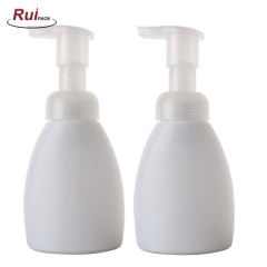 Triangle shape 250ml HDPE bottle with 40mm PP foam pump empty hand sanitizer soap bottle