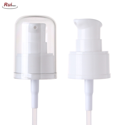 White Plastic Hand Pump Collar Lotion Cream Hand Pump Cosmetic Cream Treatment Pump with full Cover RP-PHCP25