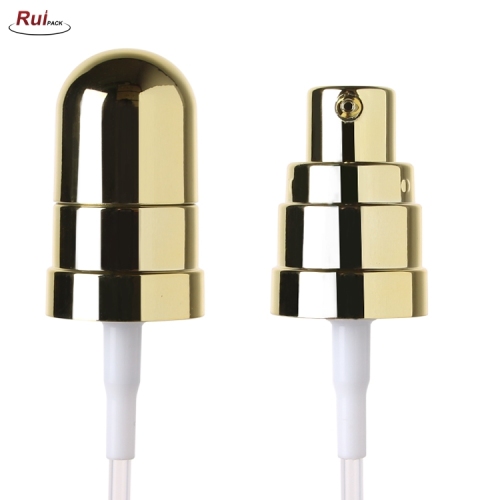 Gold UV cosmetic treatment pump plastic cream pump with full cover RP-PHCP22