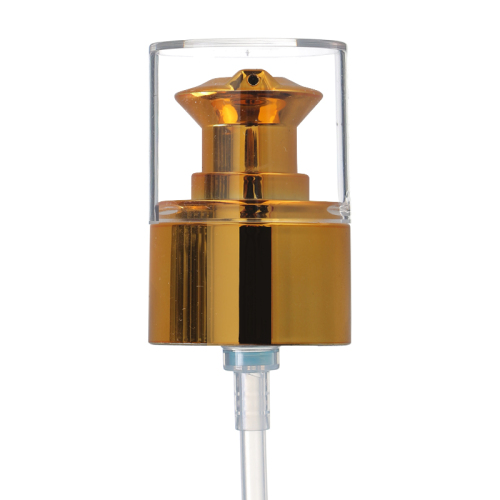 Gold UV Plastic Lotion Cream Hand Pump Cosmetic Cream Treatment Pump 20/410 24/410 Aluminum Screw Cap Bottles Plastic Non Spill Accept RP-PHCP37