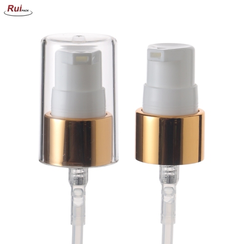 20/410 plastic Gold Aluminum cosmetic lotion treatment pump with small cover RP-PHCP38