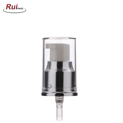white cosmetic treatment pump plastic cream pump with full cover RP-PHCP18